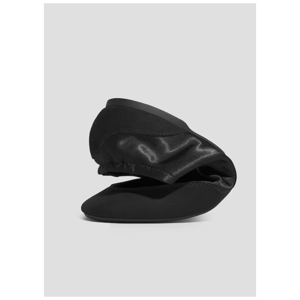 Vivaia Square-Toe Lace-Up Satin Sneakerina (Cristina) in black - Picture 12 of 13